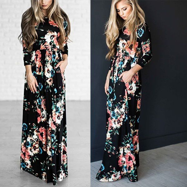 2021 new women boho floral print long maxi female elegant beach evening party tunic sun vestidos 3xl 0857, Black;gray
2021 new women boho floral print long maxi female elegant beach evening party tunic sun vestidos 3xl 0857, Black;gray