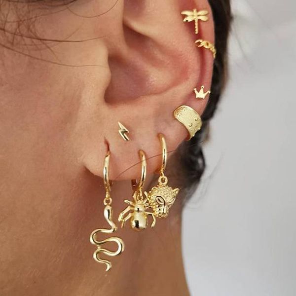 stud snake earrings sets women heart moon star butterfly cross studs for girls female earring gold color vintage fashion jewelry, Golden;silver
stud snake earrings sets women heart moon star butterfly cross studs for girls female earring gold color vintage fashion jewelry, Golden;silver