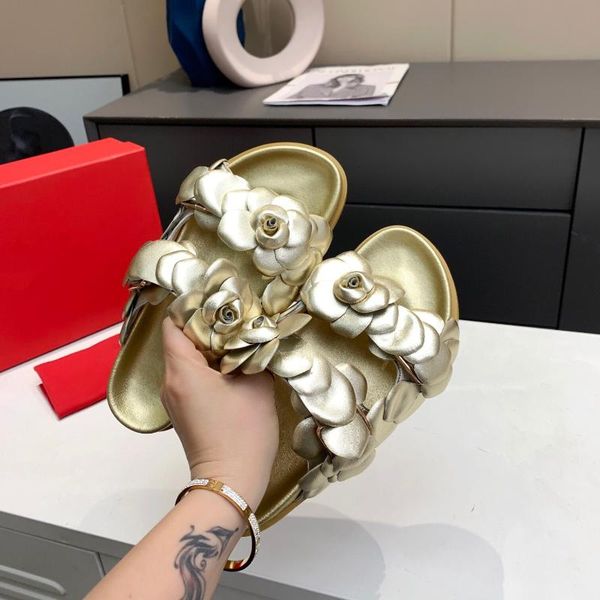 2021 summer woman slippers leather shallow slippers woman flats flowers decora open-toes bota feminina, Black
2021 summer woman slippers leather shallow slippers woman flats flowers decora open-toes bota feminina, Black