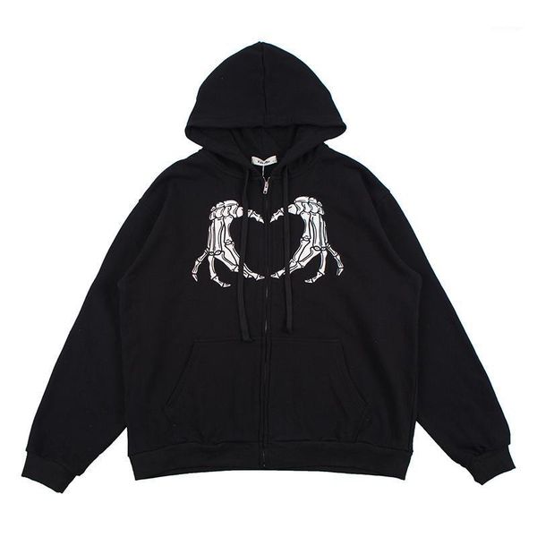 men's hoodies & sweatshirts skull hand sweetheart print zipper hooded black gray men and women terry oversize high street casual autumn
men's hoodies & sweatshirts skull hand sweetheart print zipper hooded black gray men and women terry oversize high street casual autumn