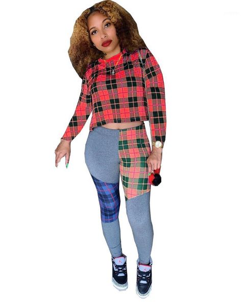 vintage plaid patchwork two piece set women long sleeve crop leggings joggers pants sweat suit bodycon tracksuit femme women's, Gray
vintage plaid patchwork two piece set women long sleeve crop leggings joggers pants sweat suit bodycon tracksuit femme women's, Gray