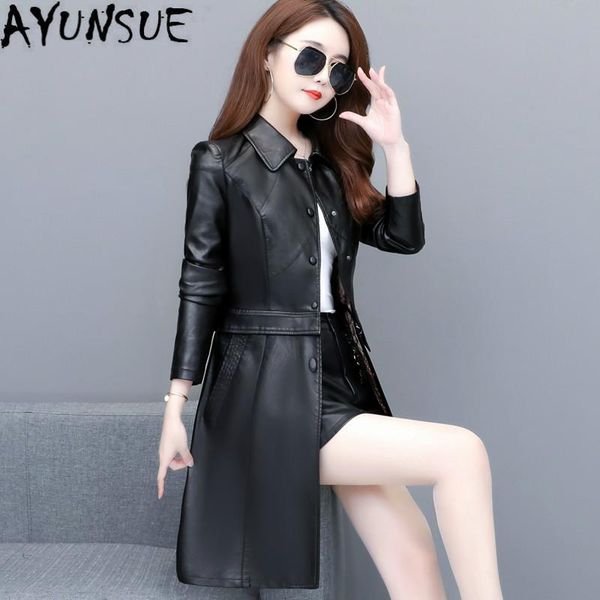 women's leather & faux ayunsue coat female plus size jacket black spring autumn long casacos feminino 709 pph482
women's leather & faux ayunsue coat female plus size jacket black spring autumn long casacos feminino 709 pph482