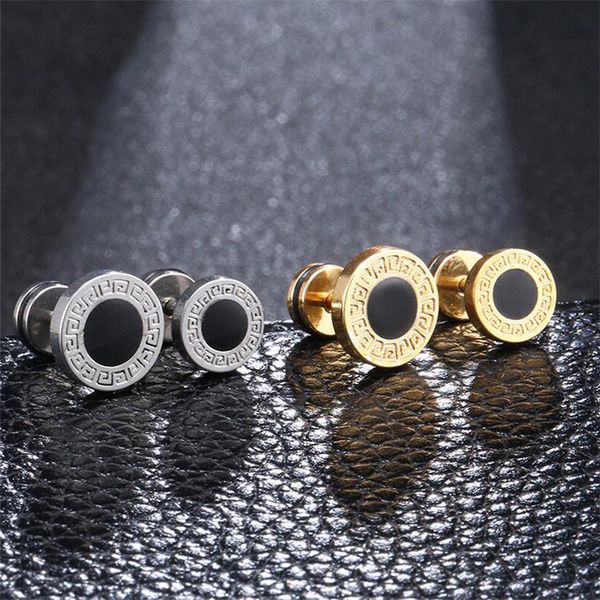design stainless steel womens studs earrings for men ear piericng black stone gold silver color face stud earring jewelry, Golden;silver
design stainless steel womens studs earrings for men ear piericng black stone gold silver color face stud earring jewelry, Golden;silver