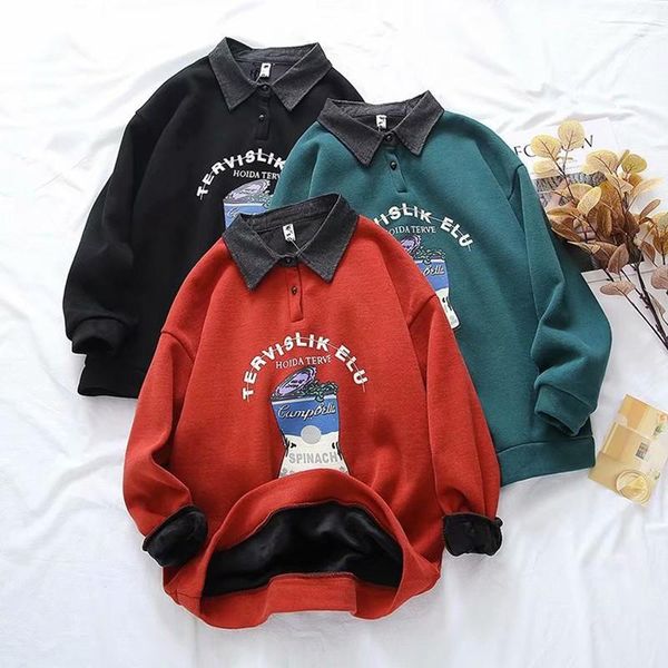 2021 turn down neck cartoon sweatshirt loose harajuku oversize sweatshirt pullovers fleece winter warm hoodies woman clothes, Black
2021 turn down neck cartoon sweatshirt loose harajuku oversize sweatshirt pullovers fleece winter warm hoodies woman clothes, Black
