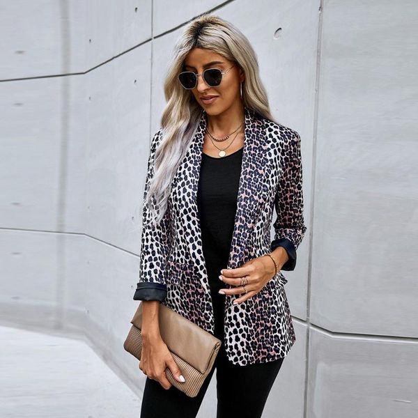 women's suits & blazers european style leopard woman long sleeve spring autumn female coats casual, White;black
women's suits & blazers european style leopard woman long sleeve spring autumn female coats casual, White;black