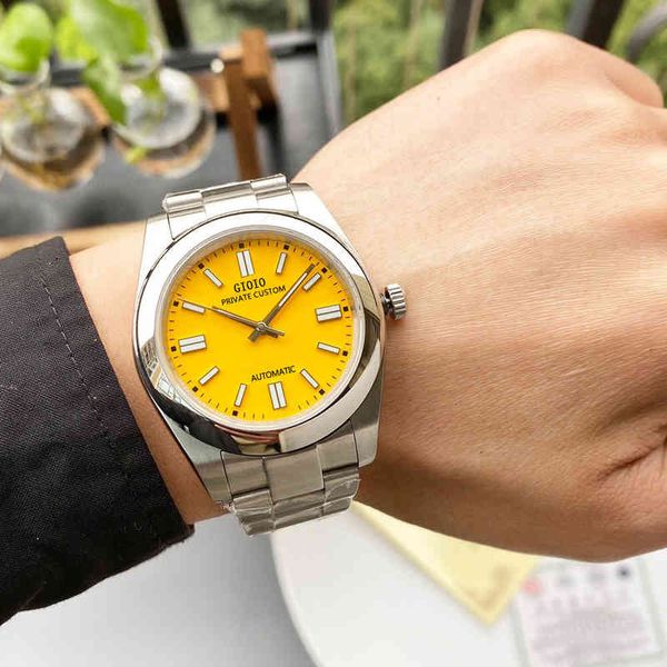 41mm mens automatic watch candy colors stainless steel strap luxury brand luminous waterproof mechanical men's, Silver
41mm mens automatic watch candy colors stainless steel strap luxury brand luminous waterproof mechanical men's, Silver