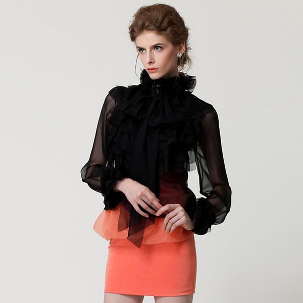 women's blouses & shirts fashion 2021 designer shirt long sleeve bow cascading ruffle blouse top, White
women's blouses & shirts fashion 2021 designer shirt long sleeve bow cascading ruffle blouse top, White