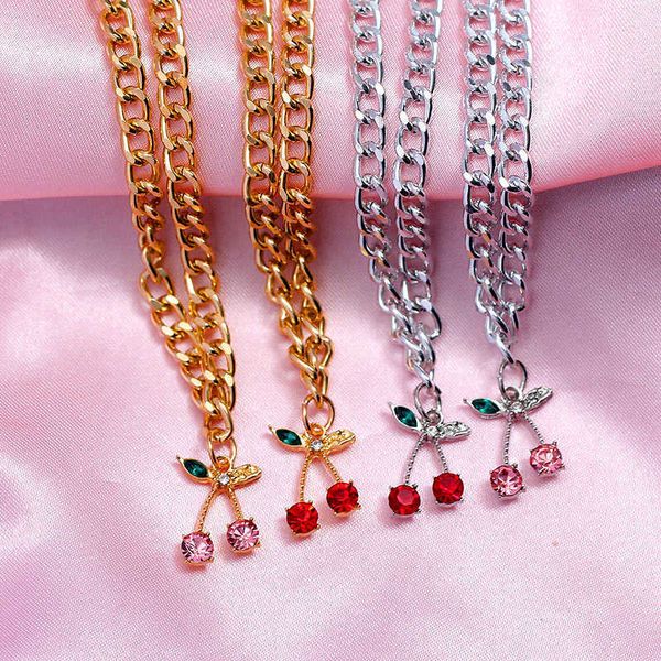 designer necklace 2021 fashion cherry crystal pendant for women gold silver color metal thick chain statement jewelry gift
designer necklace 2021 fashion cherry crystal pendant for women gold silver color metal thick chain statement jewelry gift