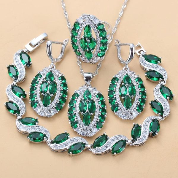 earrings & necklace 11.11 sale trendy women costume with natural stone cz green big jewelry sets dangle bracelet and ring, Silver
earrings & necklace 11.11 sale trendy women costume with natural stone cz green big jewelry sets dangle bracelet and ring, Silver