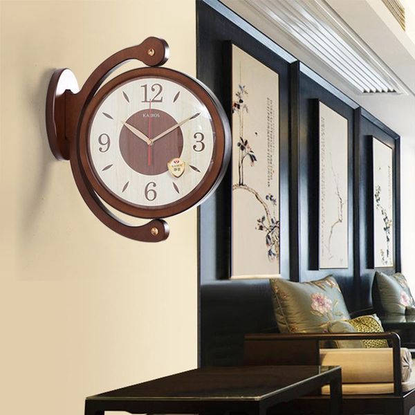 wall clocks simple wooden clock double sided round antique living room vintage horloge murale home decor jj60wc
wall clocks simple wooden clock double sided round antique living room vintage horloge murale home decor jj60wc
