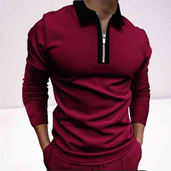 men's long sve casual busins tight solid fashion zipper and lapel t-shirt, new in 2021, White;black
men's long sve casual busins tight solid fashion zipper and lapel t-shirt, new in 2021, White;black