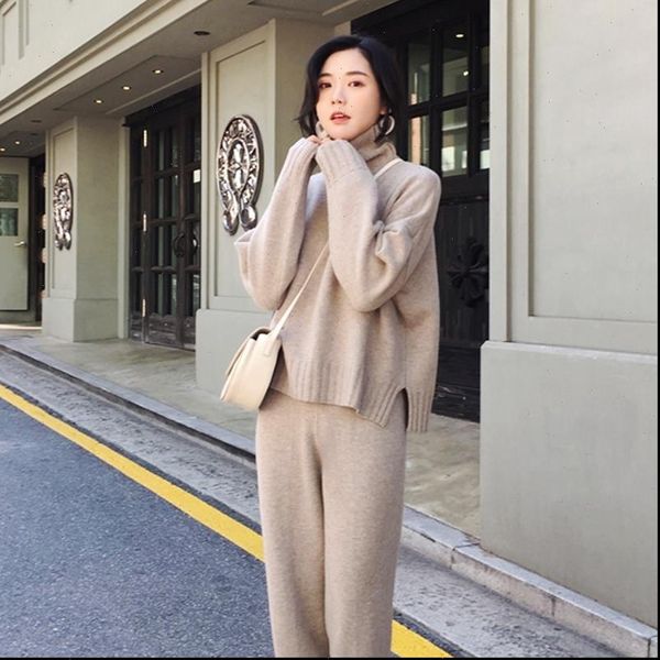 autumn winter knitted tracksuit turtleneck sweatshirts for women suit clothing 2 piece set knit pant female pants suit, Gray
autumn winter knitted tracksuit turtleneck sweatshirts for women suit clothing 2 piece set knit pant female pants suit, Gray