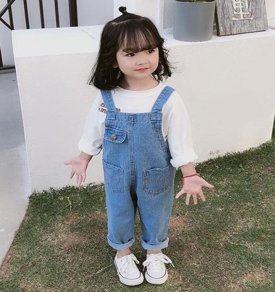 baby & children's kids suspender trousers, girls solid color high waist jeans close-fitting pants for spring fall, white/blue
baby & children's kids suspender trousers, girls solid color high waist jeans close-fitting pants for spring fall, white/blue