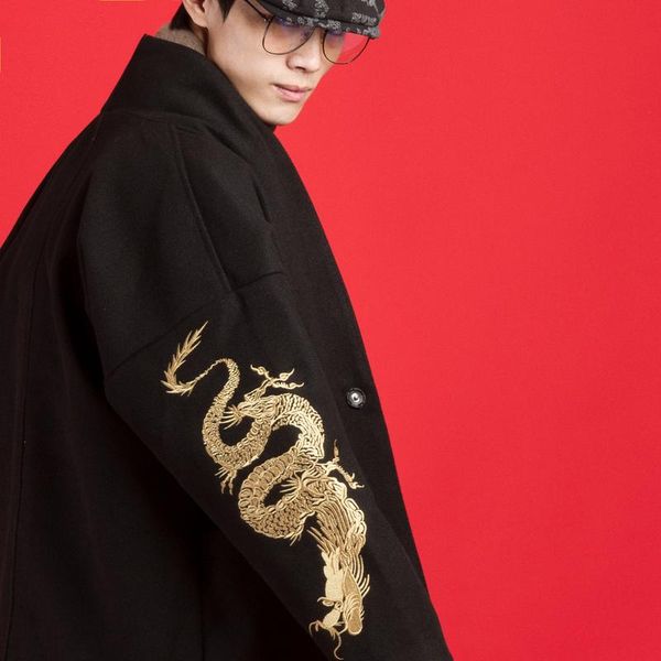 men's wool & blends chinese style mens dragon embroidery black coat loose outwear retro autumn winter jacket long sleeve plus size m-5x
men's wool & blends chinese style mens dragon embroidery black coat loose outwear retro autumn winter jacket long sleeve plus size m-5x