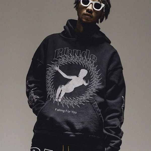 2021 new high-quality rhude hoodie men women 1:1 autumn winter casual oversize graphic print pullovers falling for you sweatshirts 17o3, Black
2021 new high-quality rhude hoodie men women 1:1 autumn winter casual oversize graphic print pullovers falling for you sweatshirts 17o3, Black