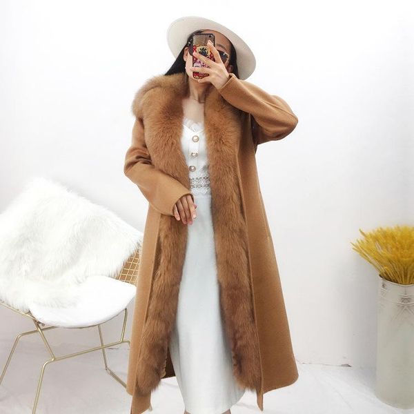 women's leather & faux wuhuang rex water wave pattern double cashmere coat women long fur, Black
women's leather & faux wuhuang rex water wave pattern double cashmere coat women long fur, Black