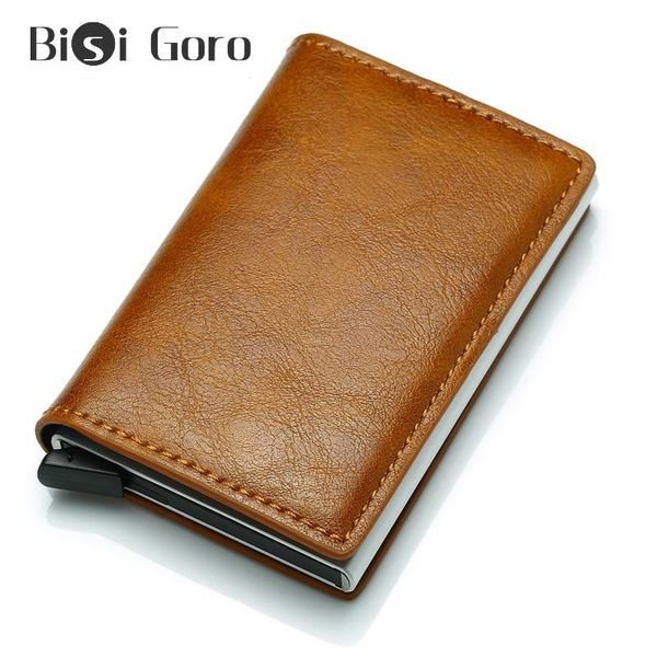 card holders bisi goro anti-theft wallet holder rfid aluminum metal vintage crazy horse id for drop-, Brown;gray
card holders bisi goro anti-theft wallet holder rfid aluminum metal vintage crazy horse id for drop-, Brown;gray