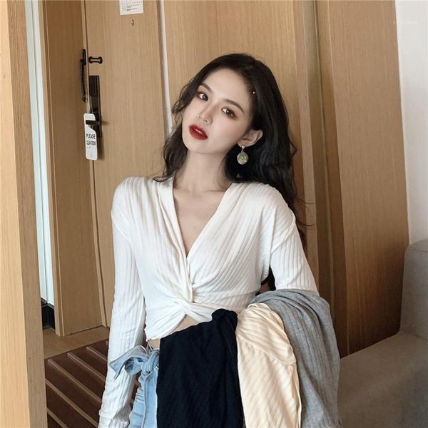 women's t-shirt chic v-neck crop ladies autumn style korean clothes fashion brand thin long sleeve tees clothing t shirts slim, White
women's t-shirt chic v-neck crop ladies autumn style korean clothes fashion brand thin long sleeve tees clothing t shirts slim, White