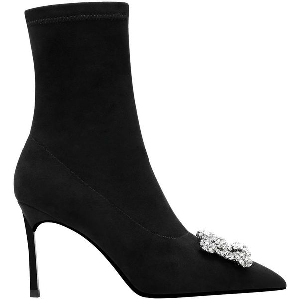 boots ankle genuine leather thin high heels for women fashion party pointed toe ladies shoes rhinestone, Black
boots ankle genuine leather thin high heels for women fashion party pointed toe ladies shoes rhinestone, Black