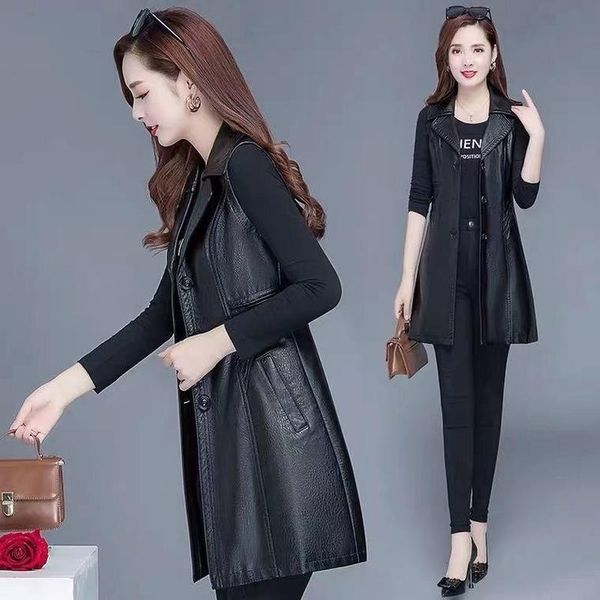 women's leather & faux pu vest spring coat female sleeveless waistcoat ladies outerwear plus size 6xl y12, Black
women's leather & faux pu vest spring coat female sleeveless waistcoat ladies outerwear plus size 6xl y12, Black