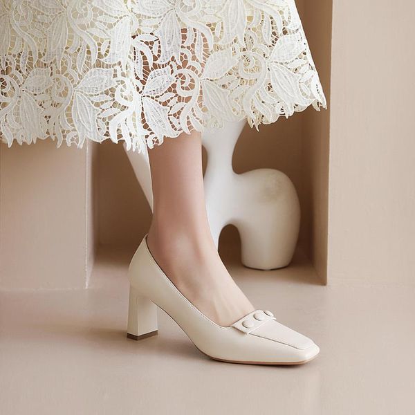 dress shoes ins high heels 7 cm square button wedding banquet professional spring women's, Black
dress shoes ins high heels 7 cm square button wedding banquet professional spring women's, Black