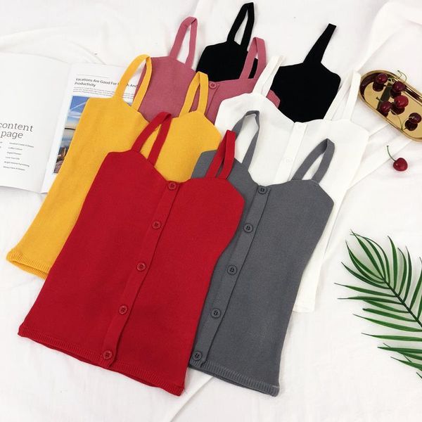 tank women knitting ruffles buttons cropped tanks girls knitted sweet chic camis camisole crop top, White
tank women knitting ruffles buttons cropped tanks girls knitted sweet chic camis camisole crop top, White