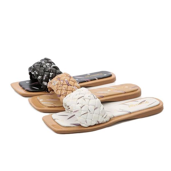 slippers women's shoes 2021 summer square-toe flip-flops breathable hollow paint fashion casual flat, Black 
slippers women's shoes 2021 summer square-toe flip-flops breathable hollow paint fashion casual flat, Black