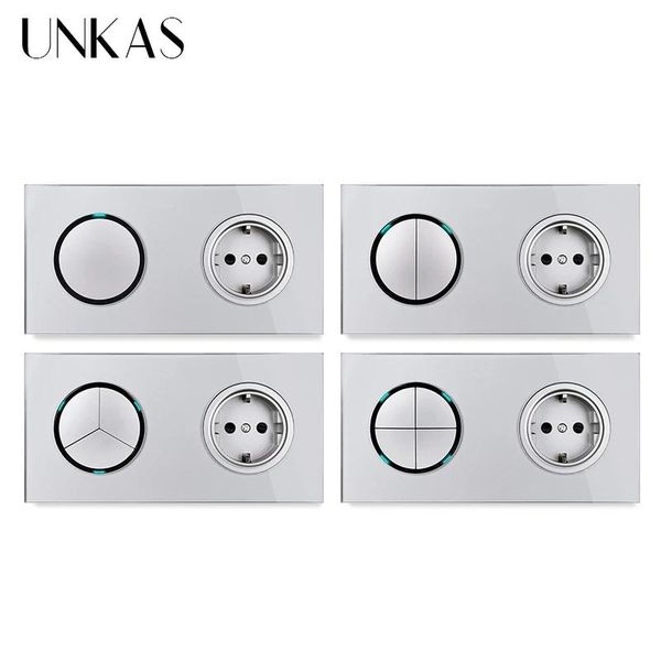 smart home control unkas grey 1 2 3 4 gang / way random click on off pass through eu light switch led indicator gray crystal glass panel
smart home control unkas grey 1 2 3 4 gang / way random click on off pass through eu light switch led indicator gray crystal glass panel