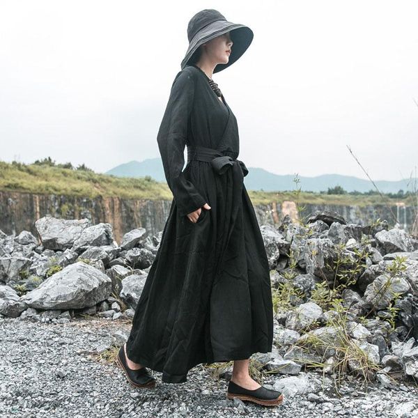 casual dresses johnature women bandage black dress cotton linen v-neck long sleeve a-line autumn 2021 vintage maxi, Black;gray
casual dresses johnature women bandage black dress cotton linen v-neck long sleeve a-line autumn 2021 vintage maxi, Black;gray