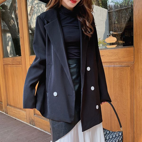 2021 new autumn korean casual black loose blazers jackets coat women work office lady suit slim business female outerwear 09dp, White;black
2021 new autumn korean casual black loose blazers jackets coat women work office lady suit slim business female outerwear 09dp, White;black