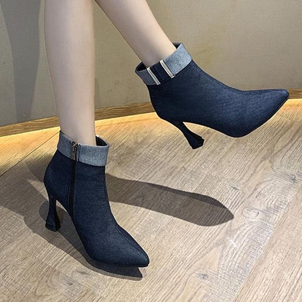 boots 2021 fashion women fine temperament stiletto pointed toe solid autumn outdoor color zipper female, Black
boots 2021 fashion women fine temperament stiletto pointed toe solid autumn outdoor color zipper female, Black