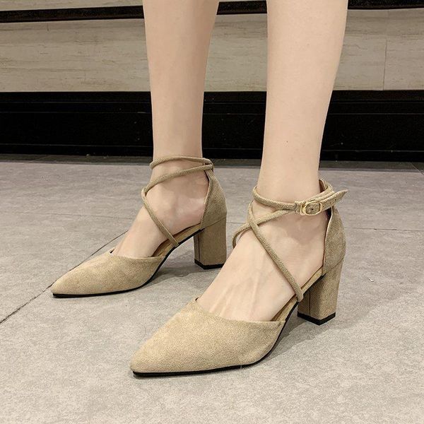 dress shoes flock beige high heels sandals women summer fashion buckle casual square heel female 7cm/5cm, Black
dress shoes flock beige high heels sandals women summer fashion buckle casual square heel female 7cm/5cm, Black