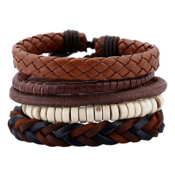 bangles bracelet jewelry personalized woven cowhide diy4 piece suit men's leather hand rope, Black
bangles bracelet jewelry personalized woven cowhide diy4 piece suit men's leather hand rope, Black