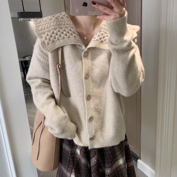 2021 new oversize womens sweaters autumn vintage cardigans winter sweater knitted plus women cardigan knit button yqma, White;black
2021 new oversize womens sweaters autumn vintage cardigans winter sweater knitted plus women cardigan knit button yqma, White;black