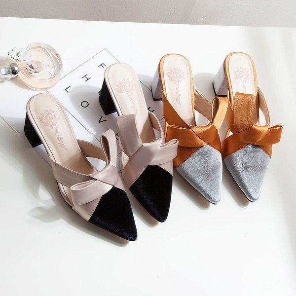 slippers retro outside fashion summer women closed toe casual med butterfly-knot slides square heel mixed colors shoes, Black
slippers retro outside fashion summer women closed toe casual med butterfly-knot slides square heel mixed colors shoes, Black
