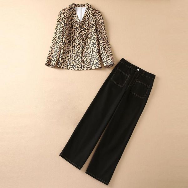 women's two piece pants red roosarosee fashion spring autumn women turn-down collar long sleeve leopard print blouse + cowboy female su, White
women's two piece pants red roosarosee fashion spring autumn women turn-down collar long sleeve leopard print blouse + cowboy female su, White