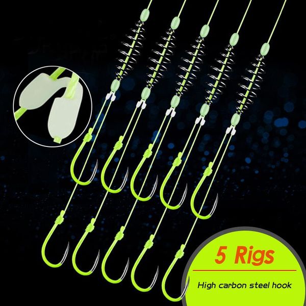 5 pairs carbon steel luminous fishing hooks double barbed hook with pe line carp fishing anzol accessories
5 pairs carbon steel luminous fishing hooks double barbed hook with pe line carp fishing anzol accessories