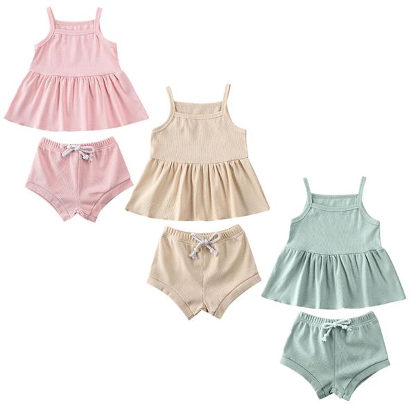 2021 baby summer clothing 2pcs infant baby girl clothes solid sleeveless dress+shorts pants ribbed outfits, White
2021 baby summer clothing 2pcs infant baby girl clothes solid sleeveless dress+shorts pants ribbed outfits, White