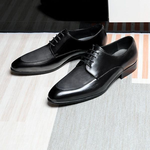dress shoes men's genuine leather high-end suit british style pointed toe matte business full grain men, Black
dress shoes men's genuine leather high-end suit british style pointed toe matte business full grain men, Black
