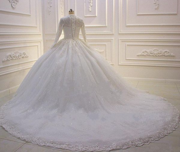 long new muslim sleeve 2021 shinny wedding bridal gowns jewel neck lace up back appliqued sequins plus size robe de mariee om6t, White
long new muslim sleeve 2021 shinny wedding bridal gowns jewel neck lace up back appliqued sequins plus size robe de mariee om6t, White