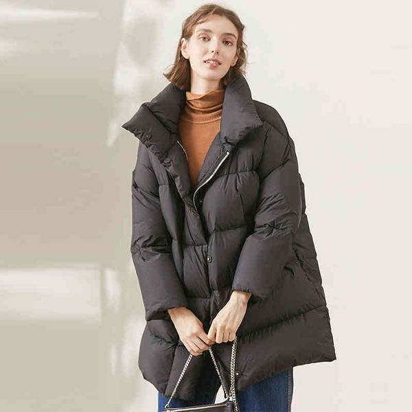women's down & parkas fashion solid color mid length thick winter jacket female's button stand up collar oversized chic bread coat, Black
women's down & parkas fashion solid color mid length thick winter jacket female's button stand up collar oversized chic bread coat, Black