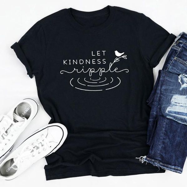 women's t-shirt let kindness ripple 100% cotton aesthetic be kind motivational quote tee cute women christian bible tshirt, White
women's t-shirt let kindness ripple 100% cotton aesthetic be kind motivational quote tee cute women christian bible tshirt, White