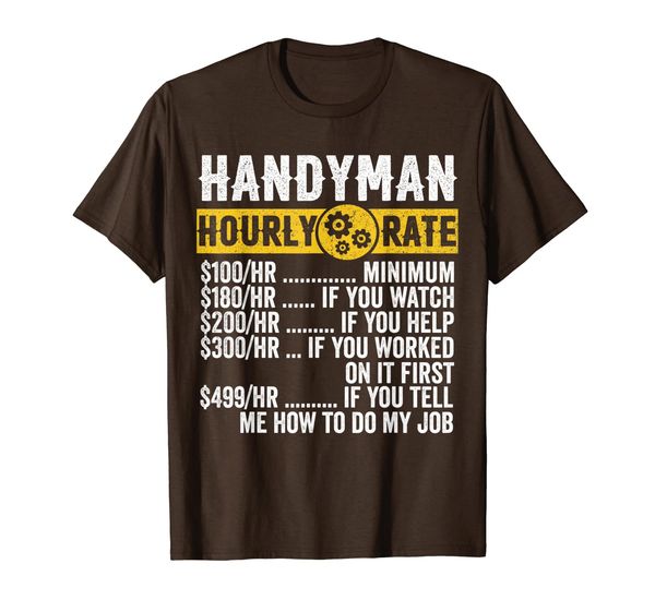 funny vintage handyman apparel repairman hourly rate mens t-shirt, White;black
funny vintage handyman apparel repairman hourly rate mens t-shirt, White;black