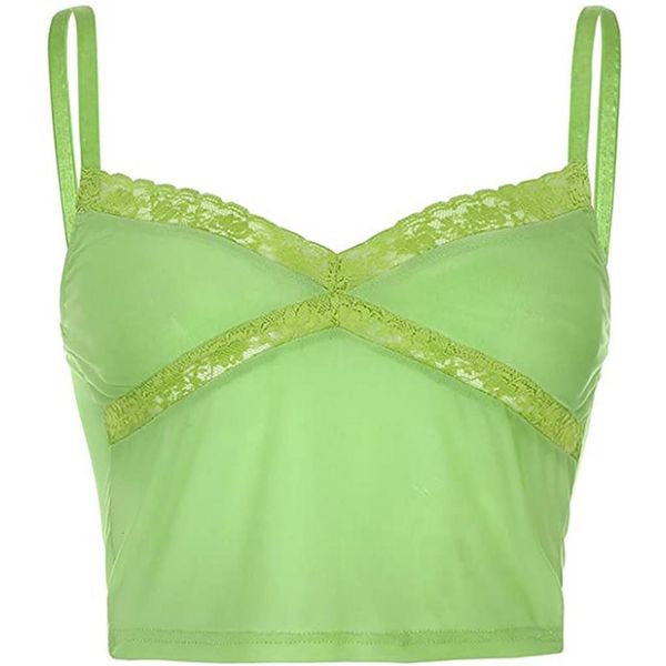 2021 patcwhork lace spaghetti strap sleeveless 90s tee frill y2k v neck cami women summer streetwear np30, White
2021 patcwhork lace spaghetti strap sleeveless 90s tee frill y2k v neck cami women summer streetwear np30, White