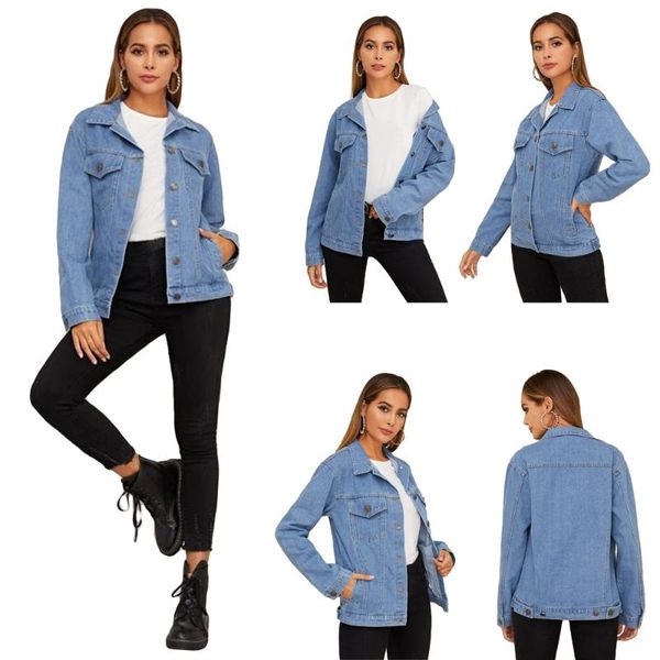women's jackets blue solid denim jacket women jeans coats long sleeve loose bodyfriend casual spring autumn single breasted outerwear, Black;brown
women's jackets blue solid denim jacket women jeans coats long sleeve loose bodyfriend casual spring autumn single breasted outerwear, Black;brown
