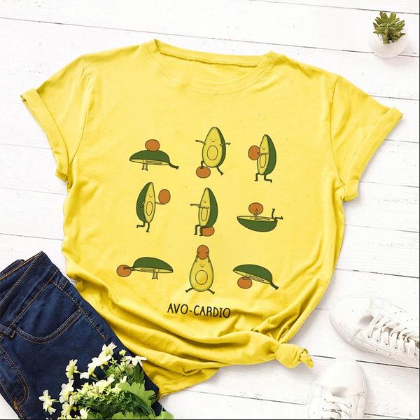2021 kawaii cartoon avocado vogue short sleeve t shirt women casual avocado graphic female yellow tee summer women t shirts, White
2021 kawaii cartoon avocado vogue short sleeve t shirt women casual avocado graphic female yellow tee summer women t shirts, White