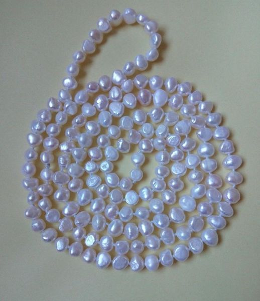 chains 5 colors genuine frehswater pearl necklace 50" opera nature baroque 7-8mm, Silver
chains 5 colors genuine frehswater pearl necklace 50" opera nature baroque 7-8mm, Silver