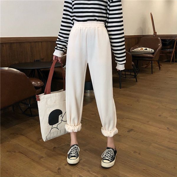 2021 new casual hoodie down elastic athletic waistband solid sweatpants baggy ankle white length high waist z9l9, Black;white
2021 new casual hoodie down elastic athletic waistband solid sweatpants baggy ankle white length high waist z9l9, Black;white
