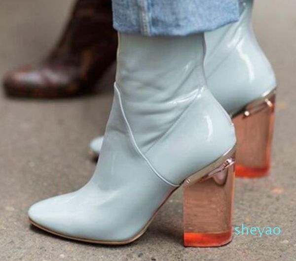 clear block heels women boots round toe 2021 new arrival ankle booties zip back grey pink blue fashion high heels shoes woman 2996, Black
clear block heels women boots round toe 2021 new arrival ankle booties zip back grey pink blue fashion high heels shoes woman 2996, Black