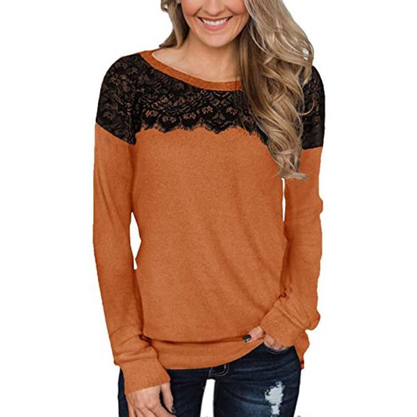 women's t-shirt 2021 european and american fashion lace stitching solid color long-sleeved casual pullover, White
women's t-shirt 2021 european and american fashion lace stitching solid color long-sleeved casual pullover, White